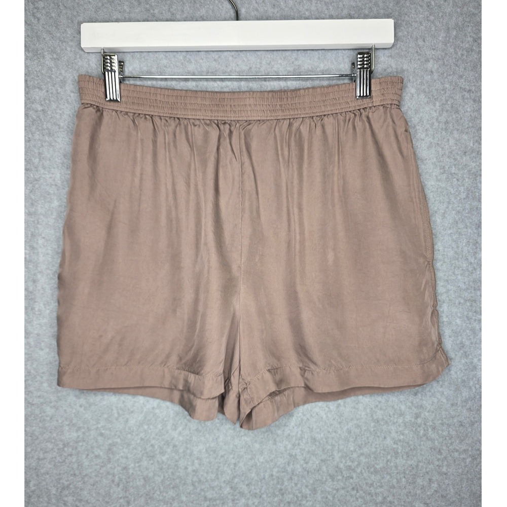 Wilfred Short Women M Brown Cupro Elastic Waist Relaxed Casual Minimalist Summer